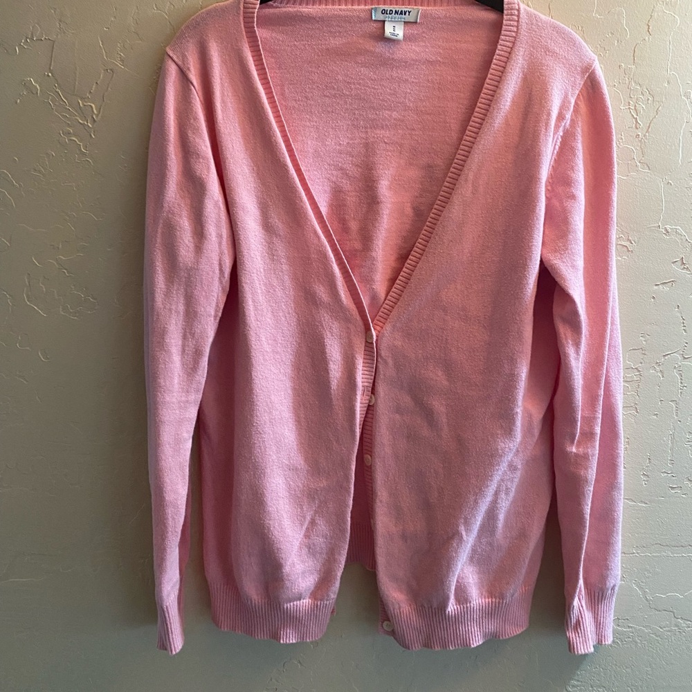 Pink old navy boyfriend cardigan